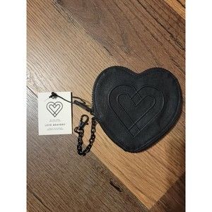 Love Bravery Heart Wristlet Wallet Clutch Black Lady Gaga Elton John NWT